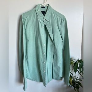 J Crew green oxford button down shirt, never worn, size large